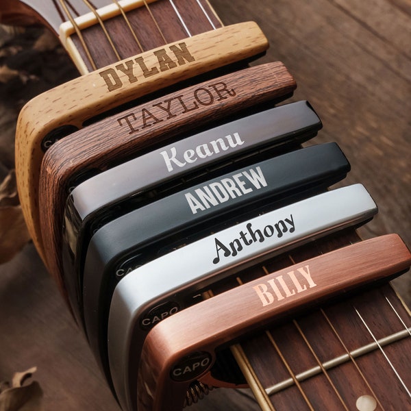 Capo de guitarra personalizado / Ideas de regalos de guitarra / Capo personalizado para guitarra / Accesorios de guitarra / Ideas de regalos para músicos / Ideas de regalos para el Día del Padre