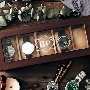 Custom Engraved Watch Box, Gift for Dad, Father&#39;s Day Gift for Men, Personalized Watch Storage Case, Personalized Gift , Anniversary Gift
