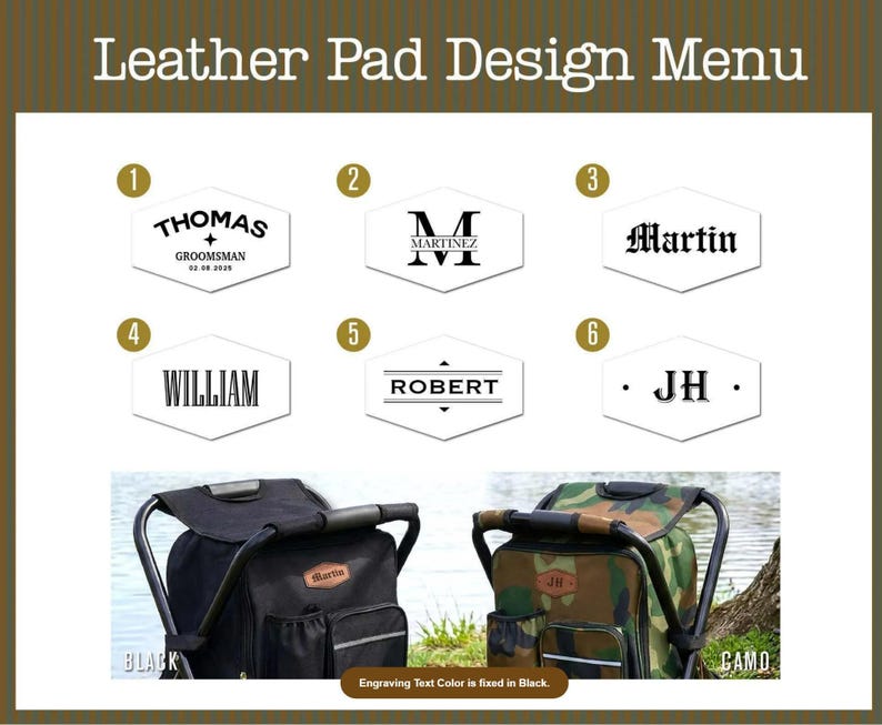 Personalized Cooler Chair Embroidery Backpack, Custom Outdoor Lover Gift, Fishing Gifts for Men image 3