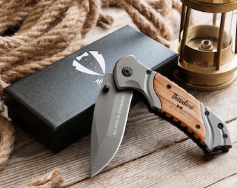 Groomsmen Gifts, Personalized Pocket Knife, Gift for Him: Best Man, Husband, Boyfriend, Dad, Fisherman, Camping Lover, Hunting
