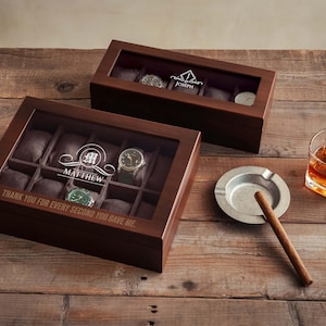 Custom Engraved Watch Box, Gift for Him, Personalized Watch Storage Case [WBX-0102] image 9