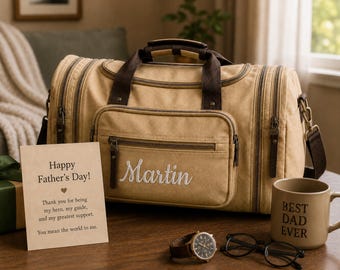 Embroidered Duffle Bags, Mens Gifts, Monogram Weekender Bag, Monogram Gifts for Him [N]