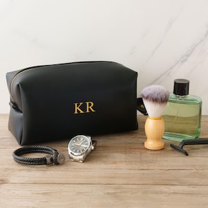 Kit Dopp à monogramme pour homme personnalisé, trousse de toilette pour homme personnalisée, cadeaux personnalisés pour lui, cadeau de fête des pères pour petit ami