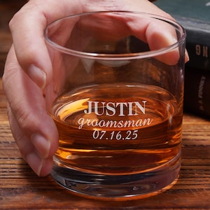 Groomsmen Whiskey Glasses, Personalized Gift for Him, Christmas Gift for Him,Personalized Groomsmen, Best Man Gift,Groomsmen Proposal Gifts