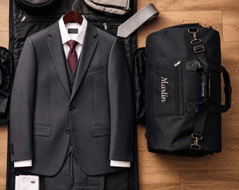 Porta abiti personalizzato, custodia per abiti ricamata, borsa da viaggio da uomo, regalo per lui