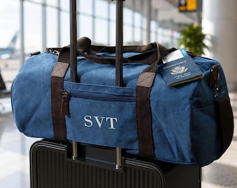 Borsa da weekend in tela ricamata su misura: piccolo borsone da viaggio con custodia per bagaglio [N]