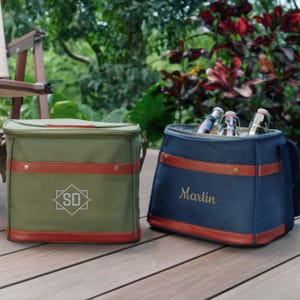 Personalized Beer Cooler Bag, Groomsmen Gift, Monogrammed Insulated Cooler Bag, Custom Gift for Men, Soft Sided Cooler Bag, Groom Gift