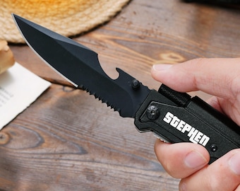 Personalized Pcoket Knife, Multi Tool, Gift for Him: Groomsmen, Fisherman, Husband, Dad, Boyfriend, Brothers
