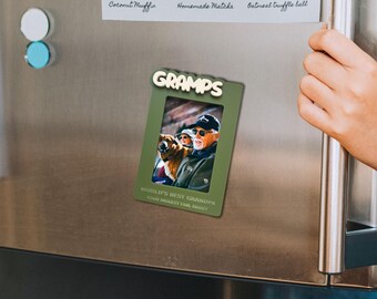 Gift for Grandpa, Photo Car Visor Clip, Fridge Magnet, Best Dad Gifts