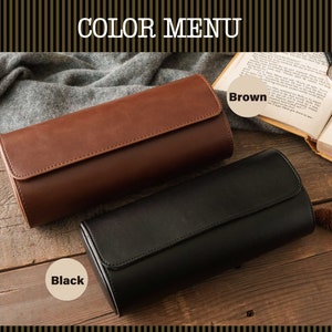 Leather Watch Roll Personalized Travel Watch Case for Men Custom Watch Box Groom Gift Groomsmen Gifts Fathers Day Gift for Dad image 2