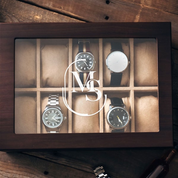 Personalisierte Uhrenaufbewahrung |Benutzerdefiniertes Valentinstagsgeschenk| Uhrenbox mit Gravur für Herren | Uhrenetui | Geschenk für Ehemann, Freund