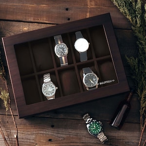Custom Engraved Watch Box, Gift for Him, Personalized Watch Storage Case [WBX-0102] image 4