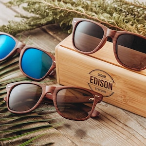 Presentes para padrinhos, óculos de sol de madeira personalizados para homens, lembrancinhas para despedida de solteiro, presente de casamento personalizado imagem 7