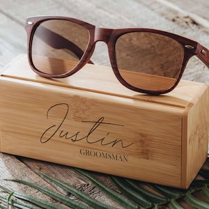 Presentes para padrinhos, óculos de sol de madeira personalizados para homens, lembrancinhas para despedida de solteiro, presente de casamento personalizado imagem 8