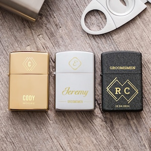 Gepersonaliseerde koperen aansteker, aangepaste koperen aansteker, gepersonaliseerd cadeau voor hem, cadeau voor bruidsjonkers aansteker, gegraveerd vaderdagcadeau voor hem