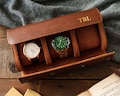 Gift for Him, Leather Watch Roll Personalized, Embossed Travel Watch Case, Groomsmen Gifts <W>