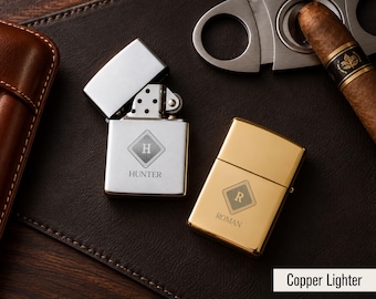 Groomsmen Gifts, Personalized Lighter Case, Engraved Copper Lighter, Custom Logo Lighter, Gift for Him, Wedding Favors