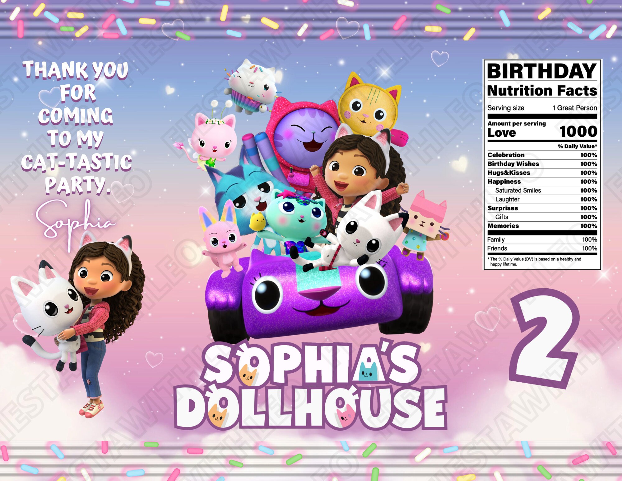 Gabby's Dollhouse Chip Bag Gabby's Dollhouse Party Etsy New Zealand