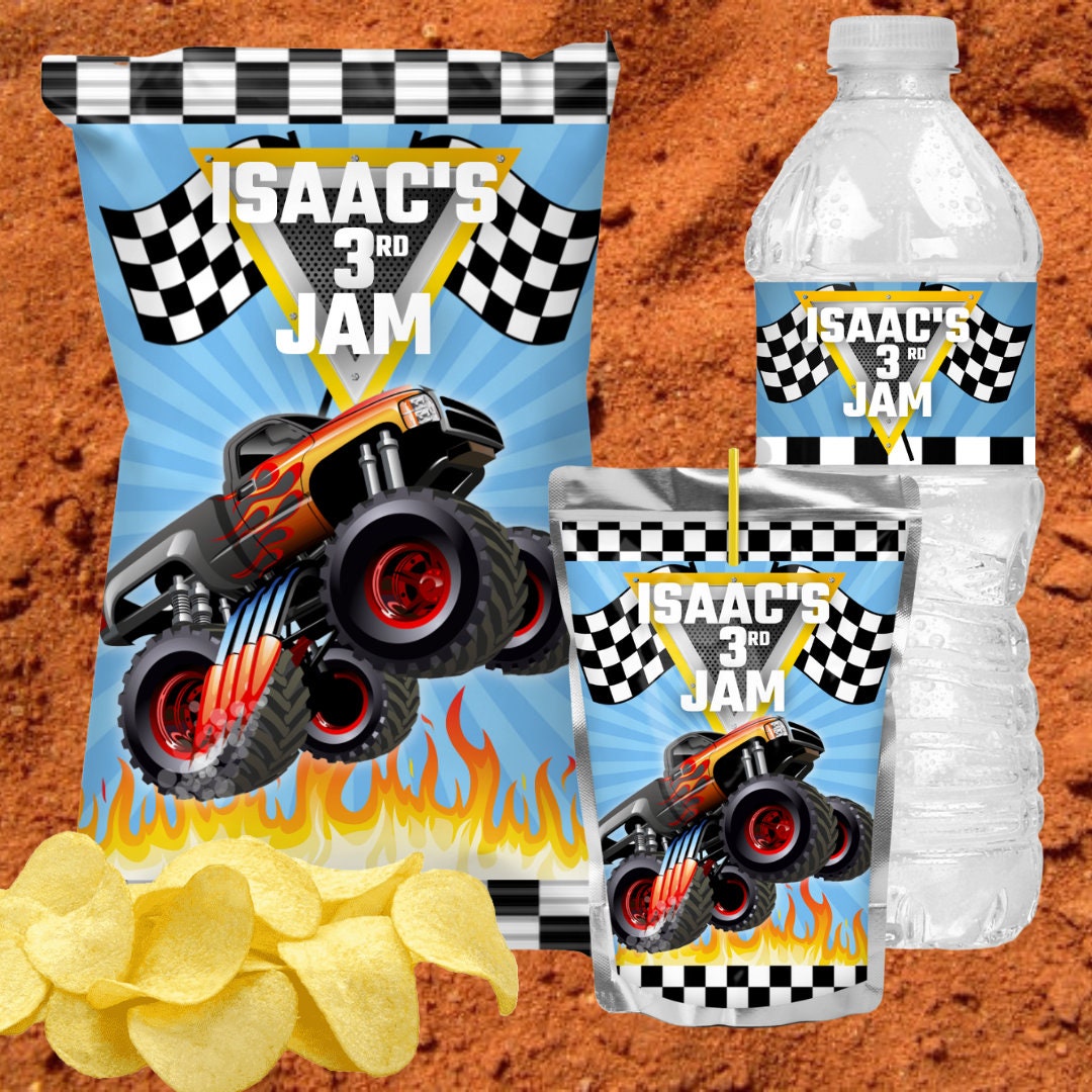 Monster Jam Chip Bag Monster Jam Party Favors Monster Etsy
