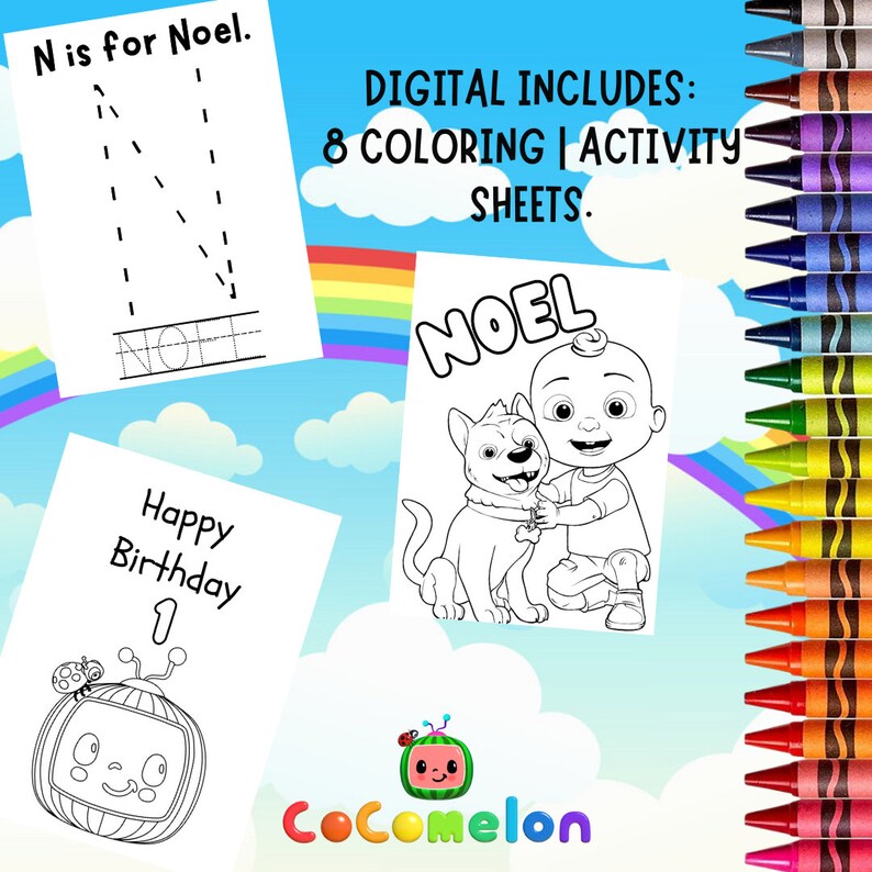 Cocomelon Kleurboek Cocomelon Coloring Activity Set - Etsy Belgi??