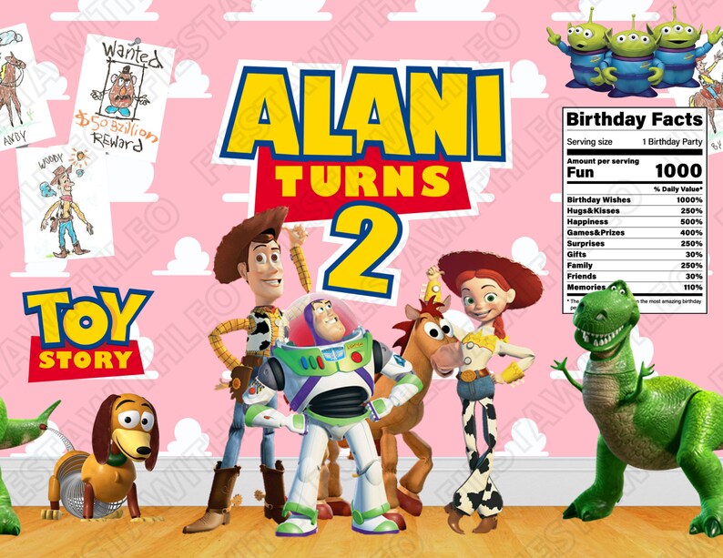 Toy Story Chip Bag Toy Story Party Favors Toy Story Pink Etsy