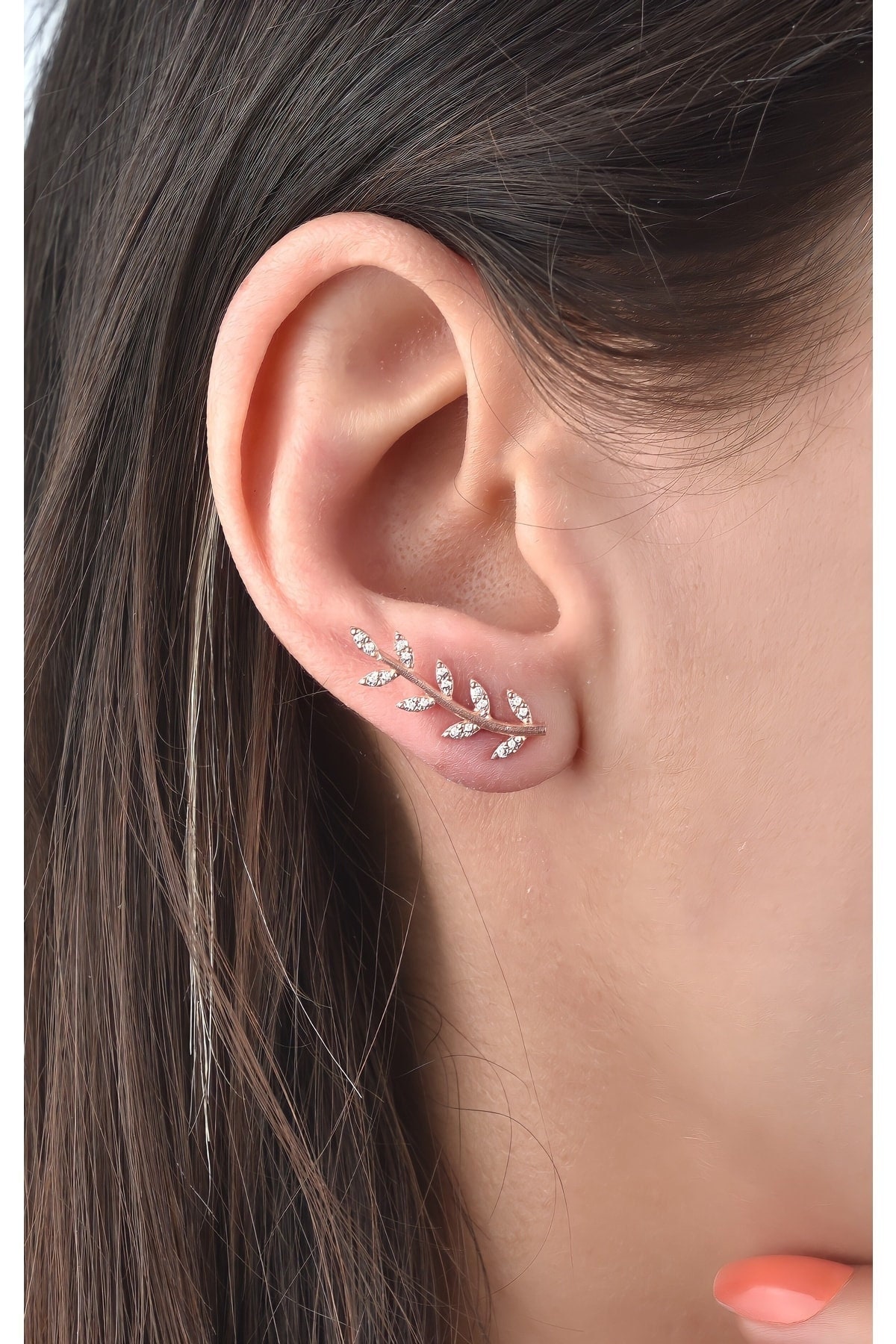 ピアス Delicate Leaf Earrings Leaf Stud Earrings With Zircon Gemstones | 925 Sterling