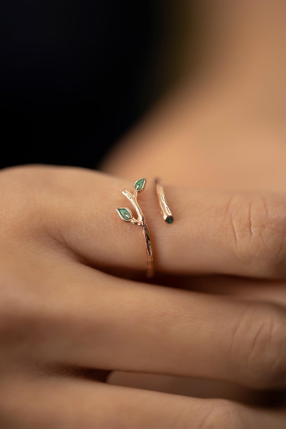 0.10 CT. T.W. Black Diamond Leaf Wrap Ring in Sterling