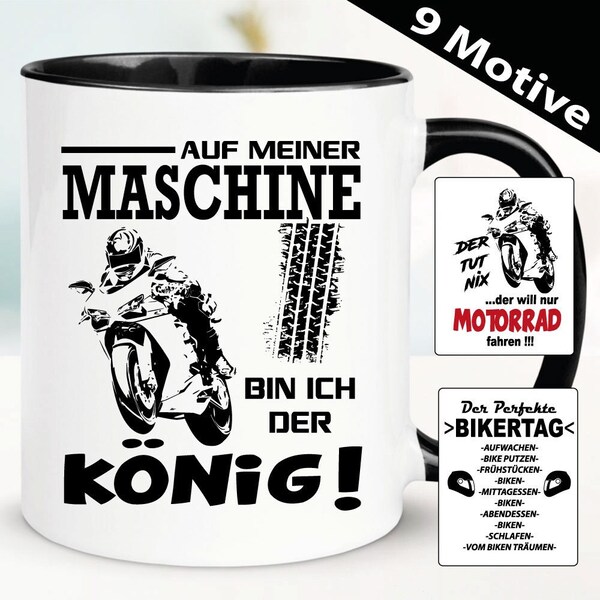 Tasse Motorradfahrer Motorradfahrerin Biker Geschenk Bikertreff Maschine Personalisiert König