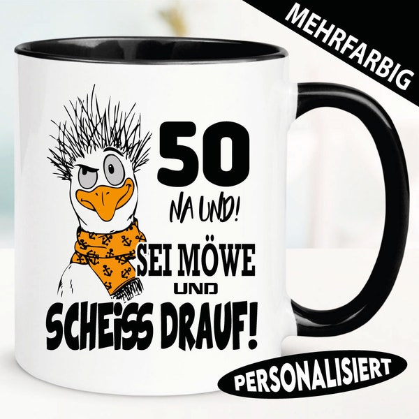 Tasse Geburtstag Scheiss Drauf Möwe Vogel Tiere Personalisiert Mann Frau Lustig 18 20 30 40 50 60 70 80 Happy Birthday Geschenkidee