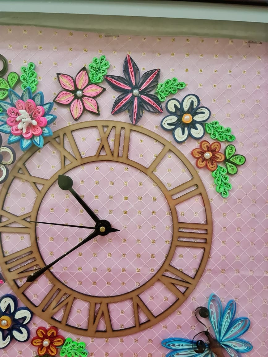 Quilling Clock Paper Wall Clock Unique Wall Clock Quilling Etsy