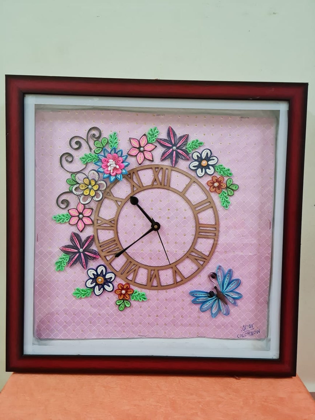 Quilling Clock Paper Wall Clock Unique Wall Clock Quilling Etsy
