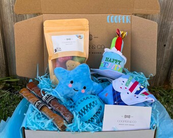 BIRTHDAY BOY Dog Gift Box • gift hamper for DOGS