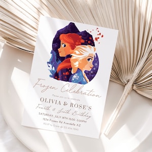 Frozen Birthday Invitation | Elsa Birthday Invitation | Elsa Party | Siblings Birthday Invitation | Joint invitation