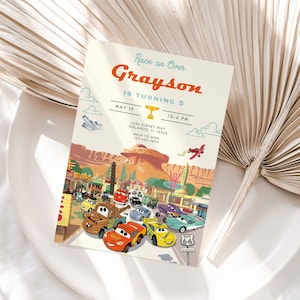 Cars Birthday Party Invitation | Cars Lightning Birthday Invite | McQueen Birthday Party Invitation |  Boy 5th Birthday Party Invite |