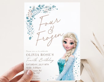 Frozen Birthday Invitation | Elsa Birthday Invitation | Elsa Party | Invite | Editable Birthday Template Instant Download | Frozen 4