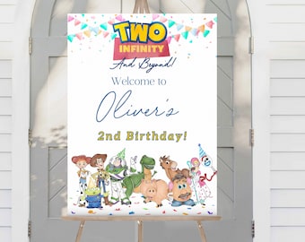 Toy Story Birthday Party Welcome Sign | Buzz Lightyear Birthday Welcome | Woody Birthday Party Sign |  Boy Birthday Party Sign|