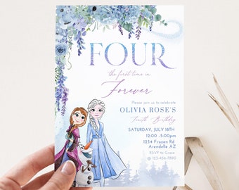 Frozen Birthday Invitation | Elsa Birthday Invitation | Elsa Party | Invite | Editable Birthday Template Instant Download | Frozen 4