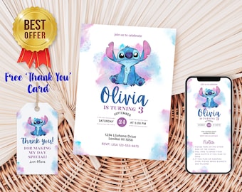 Stitch 626 Birthday Invitation | Stitch Party | Stitch Party Invite | Beach party Invite | Birthday Pool Party Invite | Digital Invitation