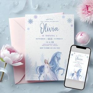 Frozen Birthday Invitation | Elsa Birthday Invitation | Elsa Party | Invite | Editable Birthday Template Instant Download | Frozen 4