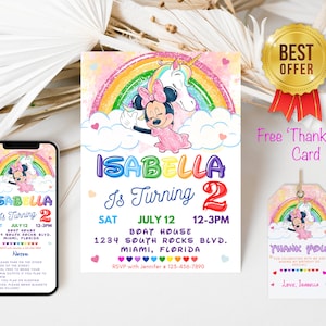 Girl Birthday Invite | Printable 2nd Birthday Invitation | Girl Birthday | 2nd Girl Birthday Invite | Girl Birthday Party