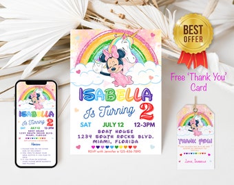 Geburtstagseinladung | Druckbare Einladung zum 2.Geburtstag | Mädchen Geburtstag | 2nd Girl Birthday Invite | Mädchen Geburtstagsparty