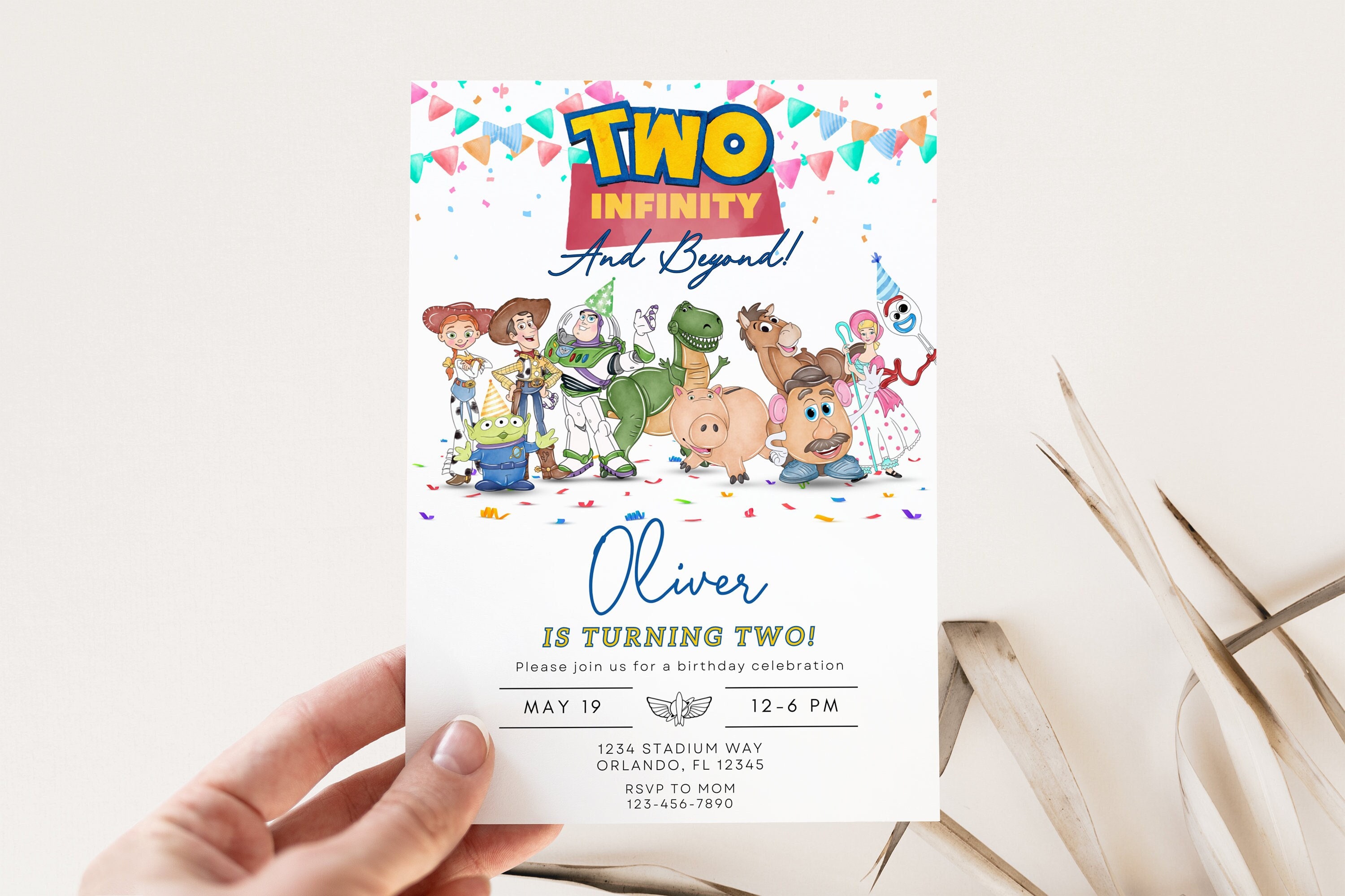 Two infinity and Beyond | Digital Birthday invitation | Kids Birthday invites | E-invite | Digital invite | Card Invite | Boy birthday