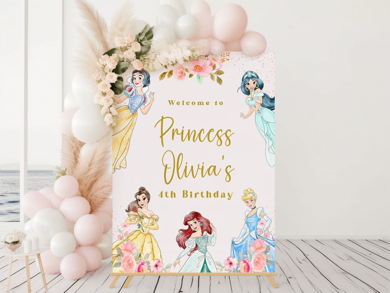 Welcome Princesses Princess Birthday Welcome Sign | Royal Celebration | Birthday Welcome ...