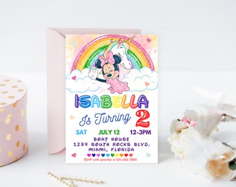 Geburtstagseinladung | Druckbare Einladung zum 2.Geburtstag | Mädchen Geburtstag | 2nd Girl Birthday Invite | Mädchen Geburtstagsparty