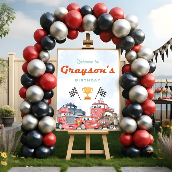 Cars Birthday Party Welcome Sign Cars Lightning Birthday Welcome Mcqueen Birthday Party Sign Boy 5th Birthday Party Sign Etsy