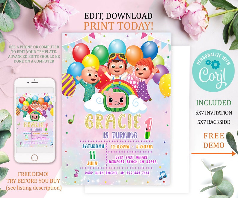 Digital Birthday Invitation Invites Etsy