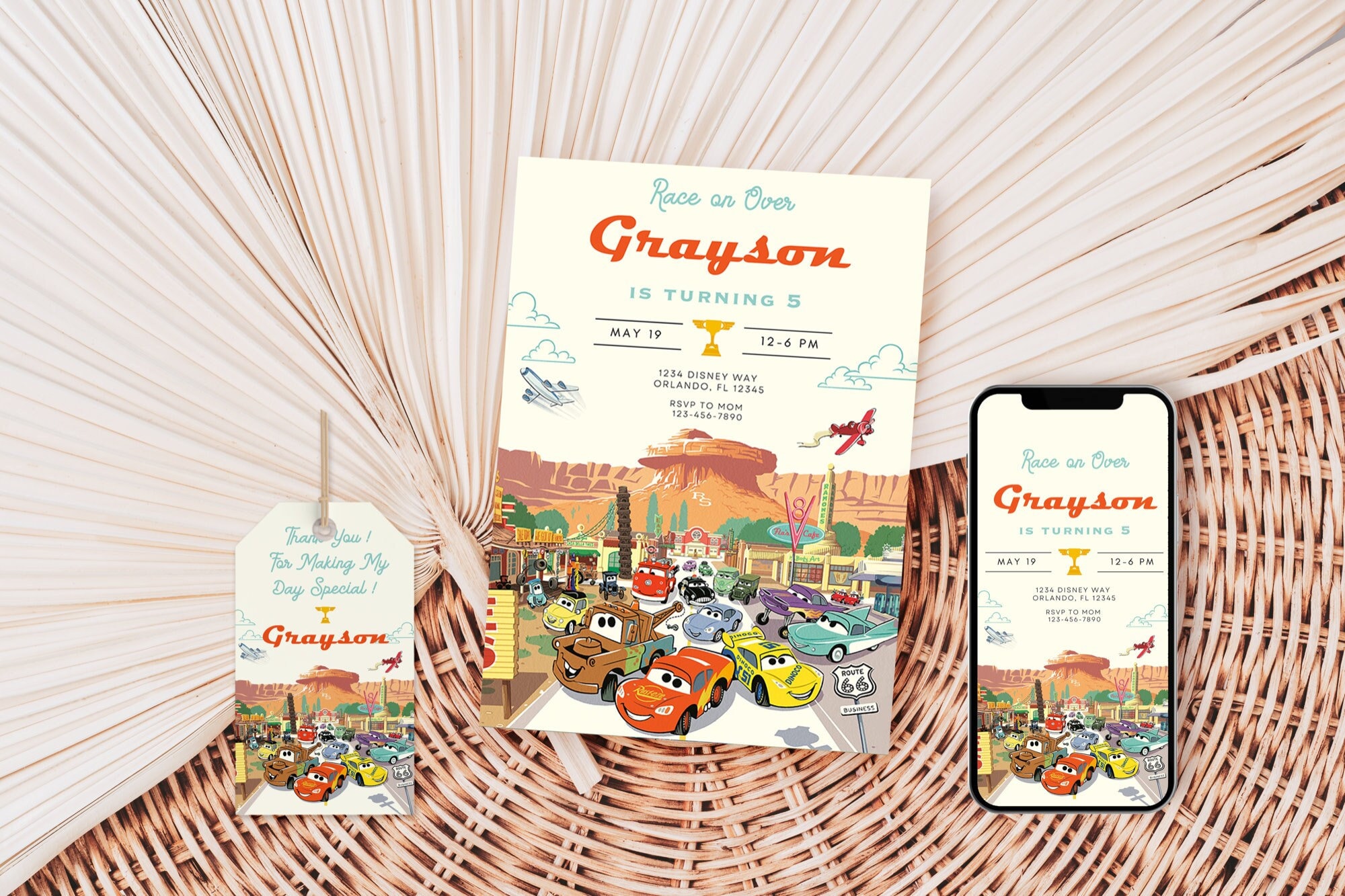 Cars Birthday Party Invitation | Cars Lightning Birthday Invite | McQueen Birthday Party Invitation |  Boy 5th Birthday Party Invite |