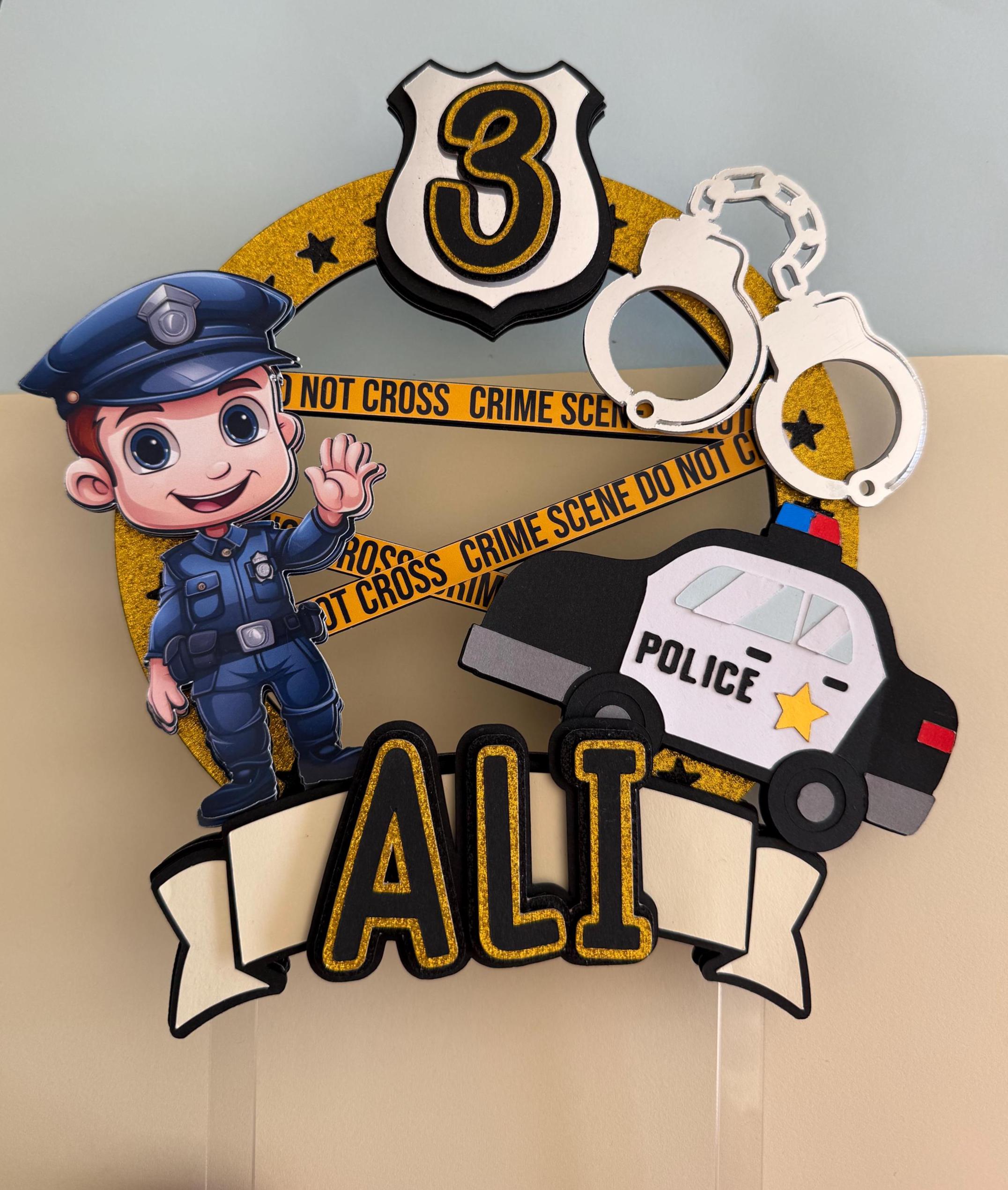 Police Theme Cake Topper: 3D Card-stock - Etsy