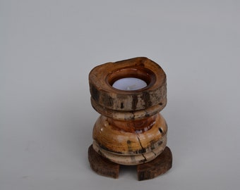 Quirky Natural Wood Tealight Holder