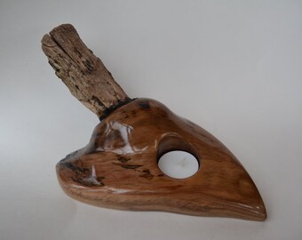 Walnut Tealight Holder with Natural Handle